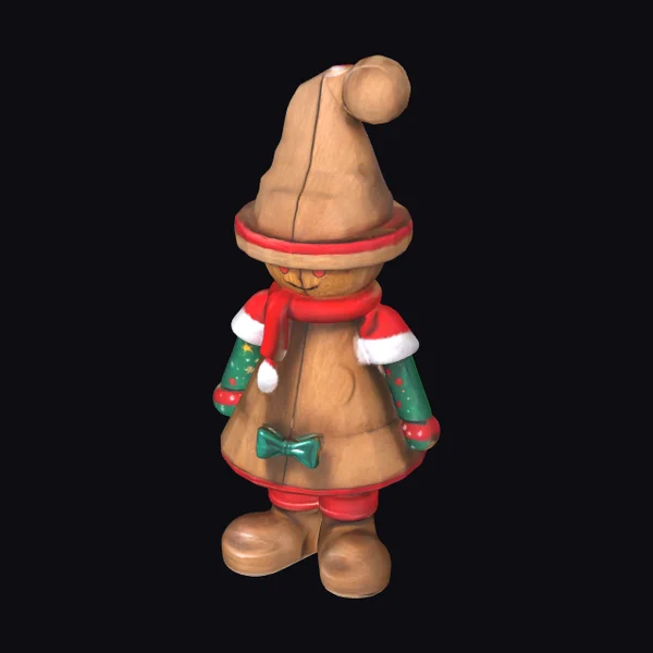 Wooden Christmas Tree Figure