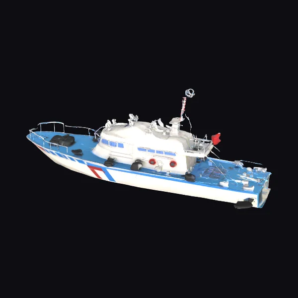 Blue White Patrol Boat