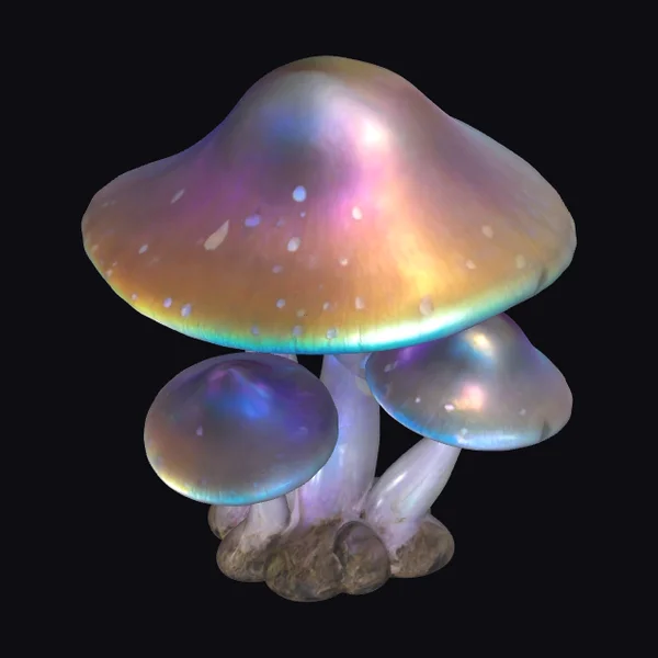 Iridescent Three-Pronged Mushroom