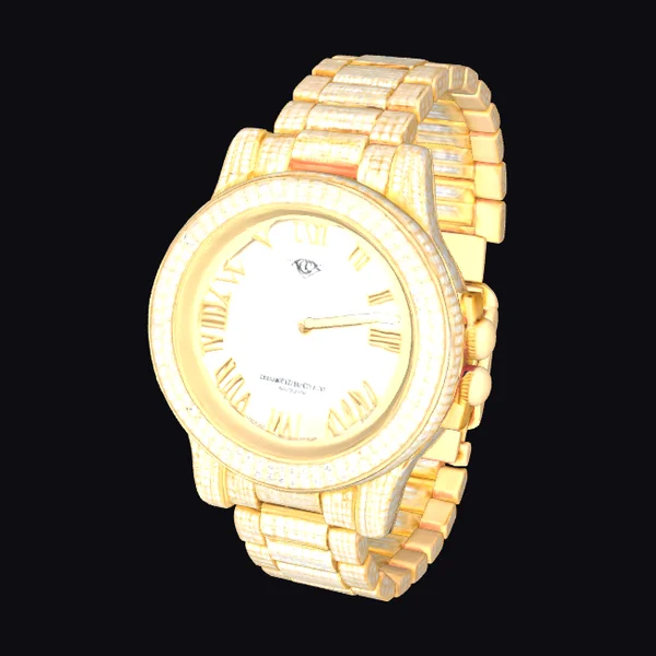 Diamond Encrusted Gold Watch