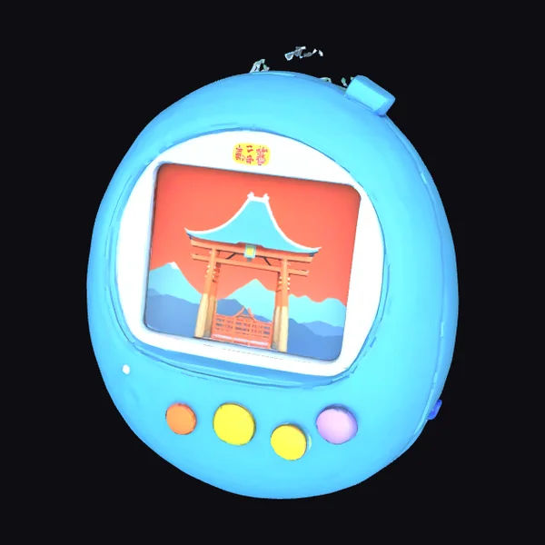 Blue Tamagotchi Device