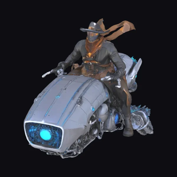 Cyber Cowboy on Hoverbike