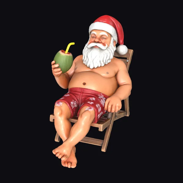 Santa on Beach Chair