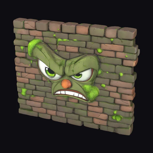 Angry Brick Wall Face