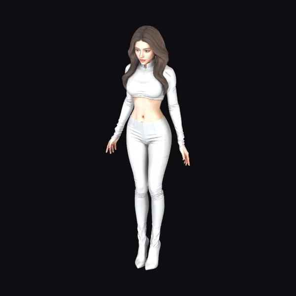 Woman in White Outfit