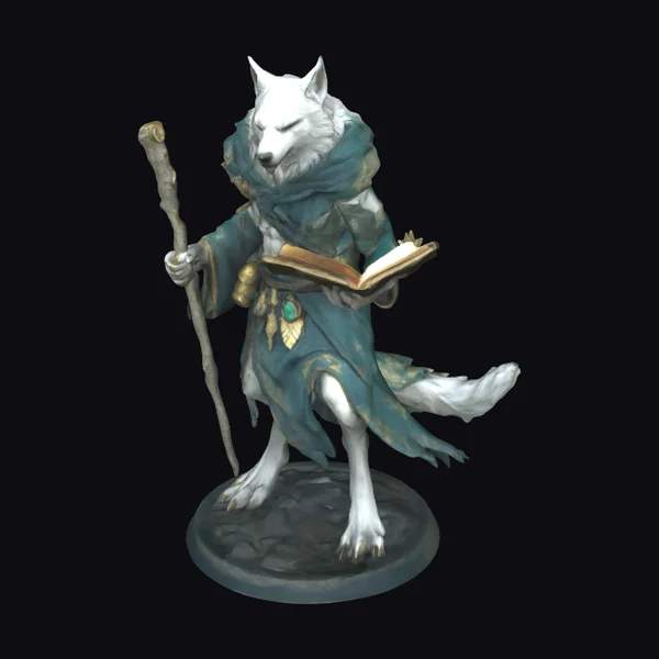 Wolf Tribal Mage Figurine