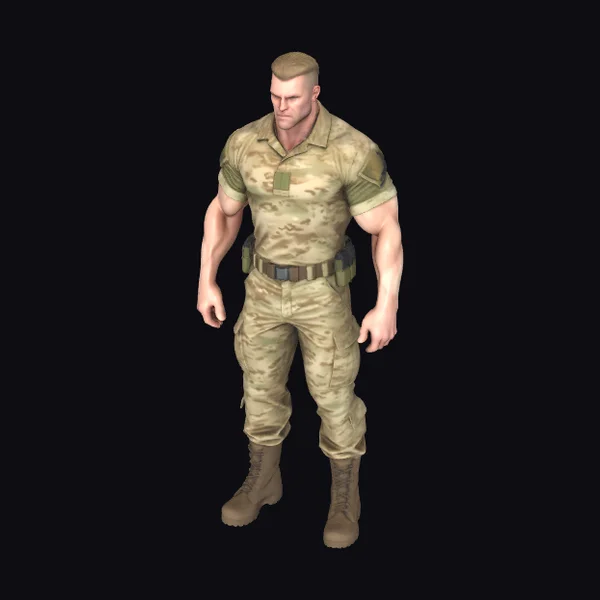 Military Man Desert Uniform