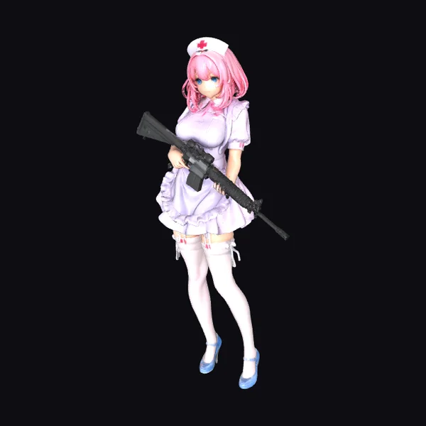 Nurse with Assault Rifle