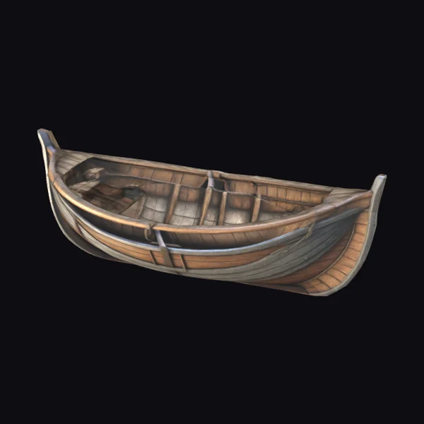 Medieval Wooden Rowing Boat