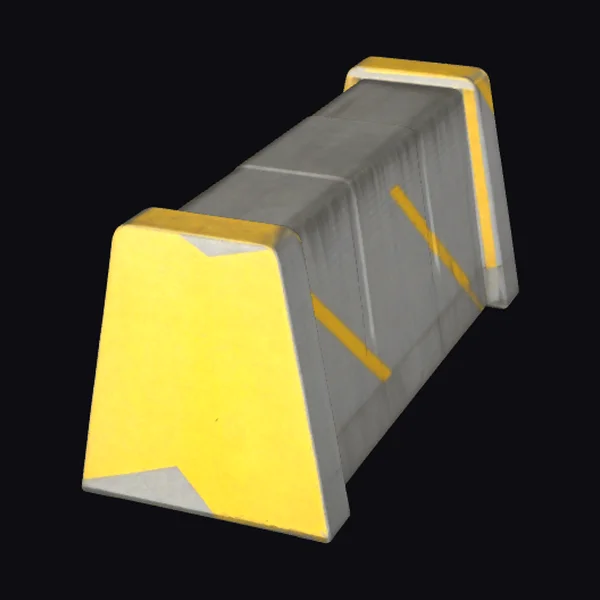 Yellow Striped Road Block