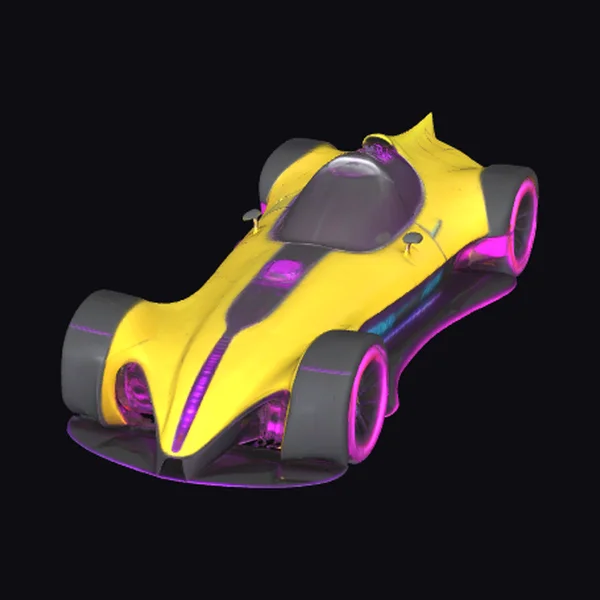Yellow Neon Cyberpunk Car
