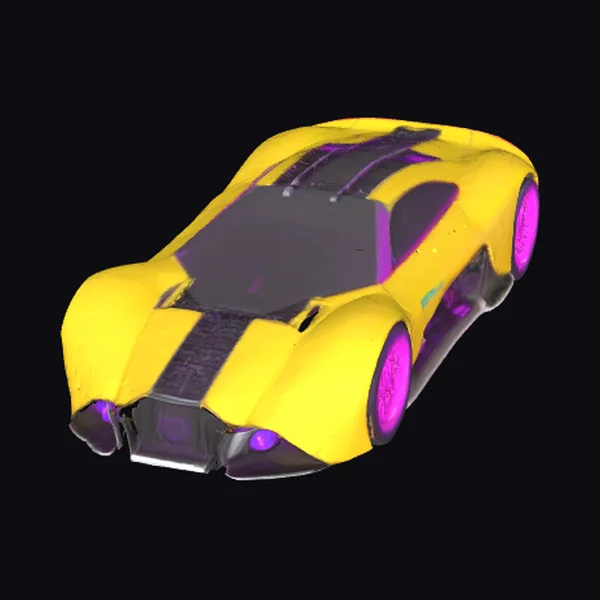 Yellow Neon Sports Car