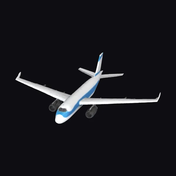 Airplane with Blue Accents