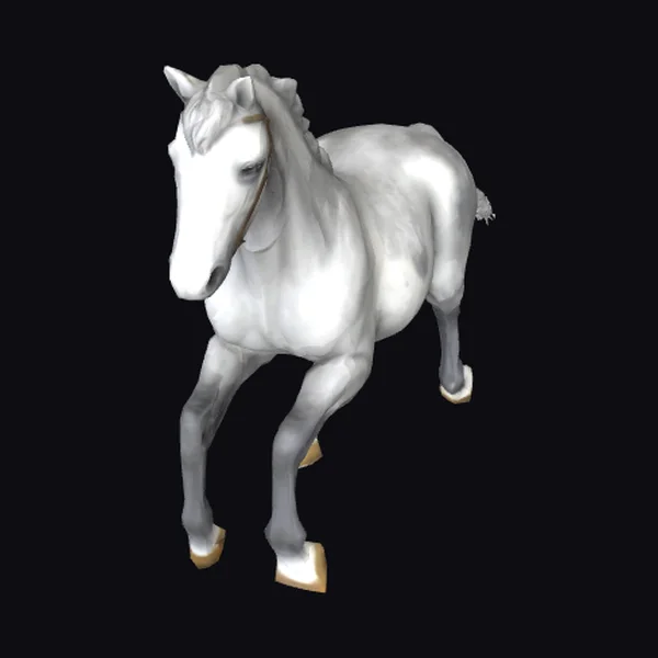 Dapple Grey Running Horse