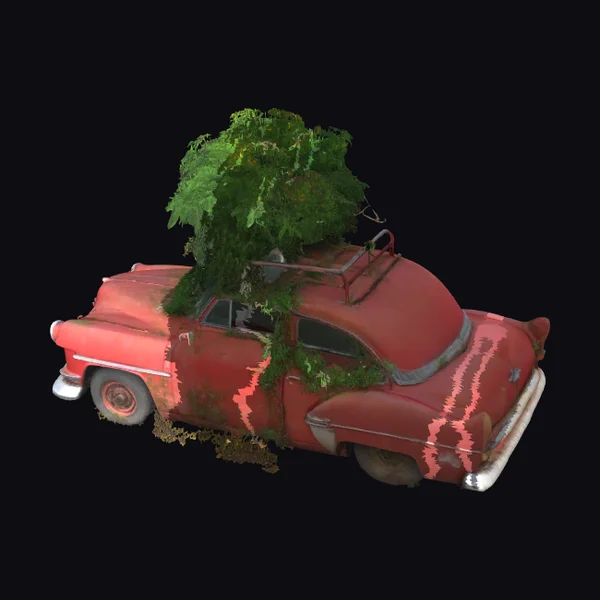 Abandoned Retro Red Car