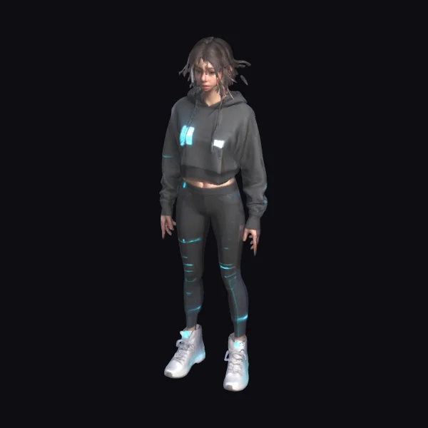 Young Woman in Techwear