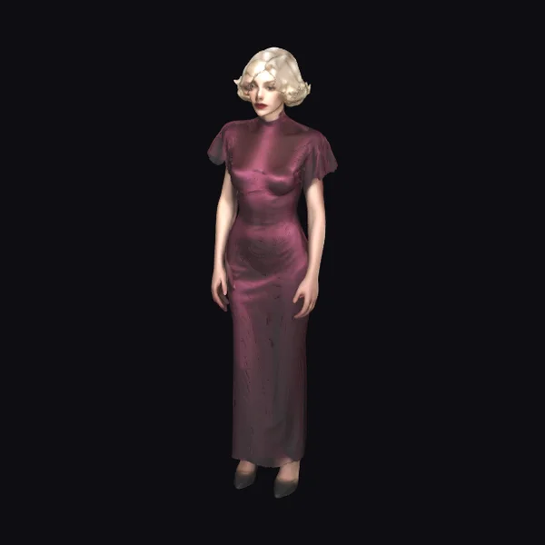 Woman in Purple Dress