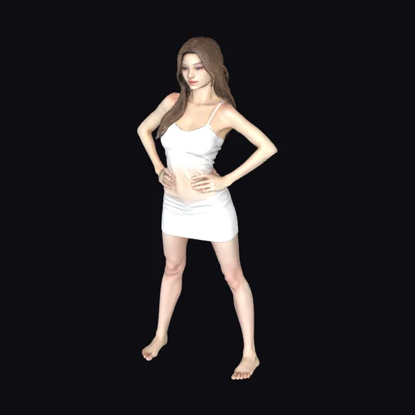 Woman in White Mini Dress