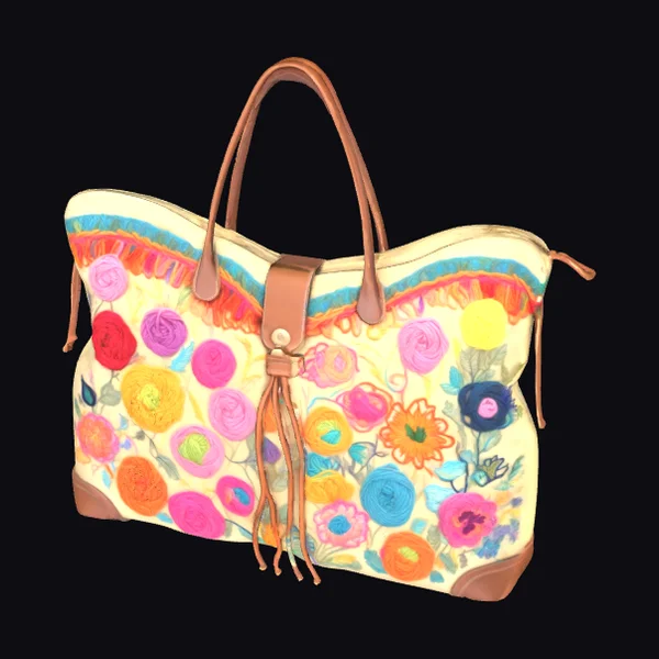 Embroidered Canvas Tote Bag