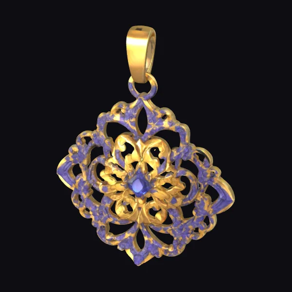 Gold and Purple Pendant