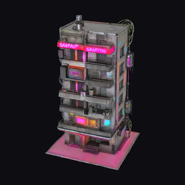 Cyberpunk Building Facade