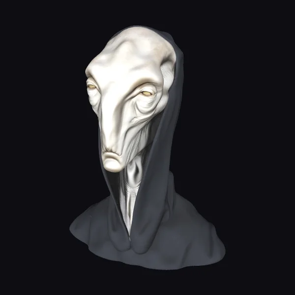 Alien Hooded Figure Bust