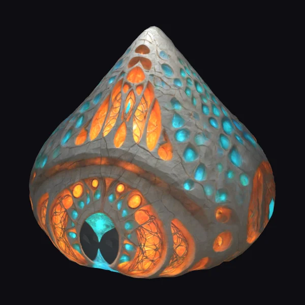 Glowing Tear Drop Building