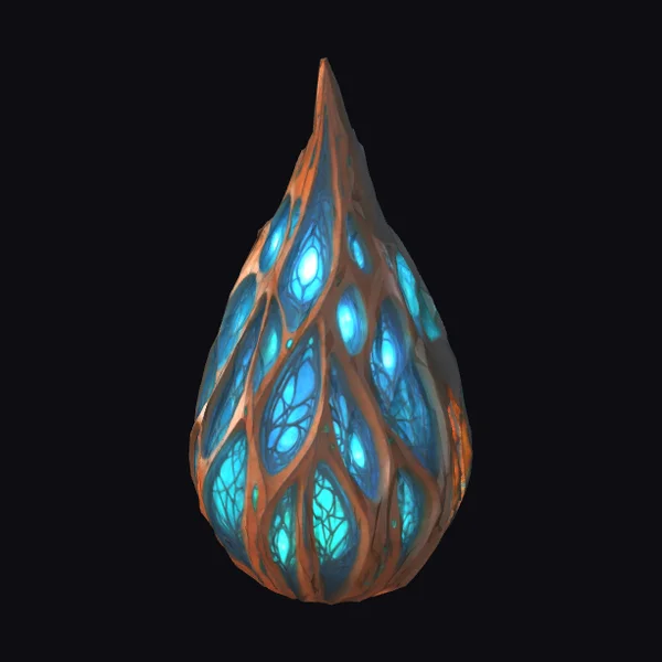 Glowing Tear Drop Structure