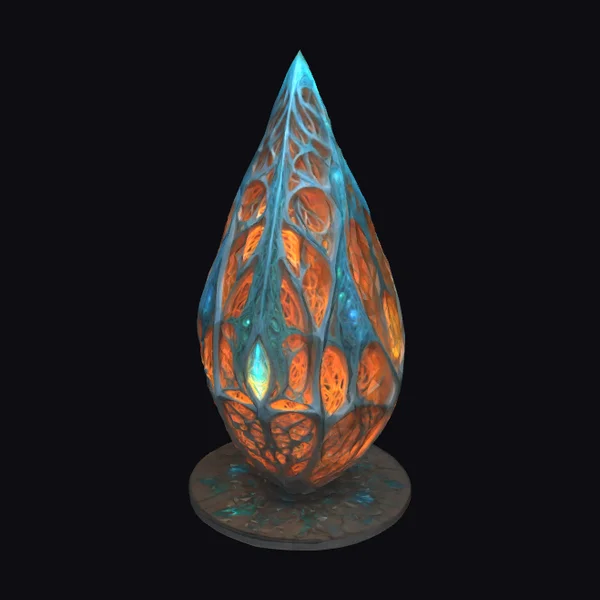 Glowing Tear Drop Structure