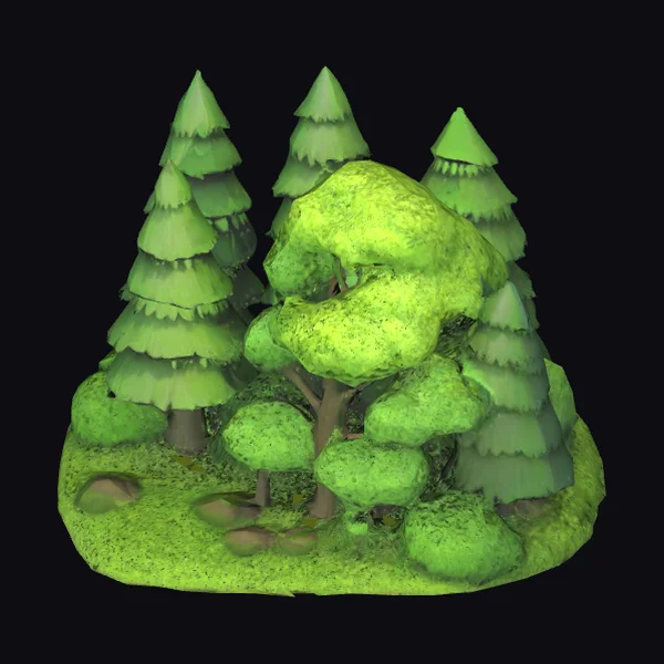 Mossy Forest Tree Cluster