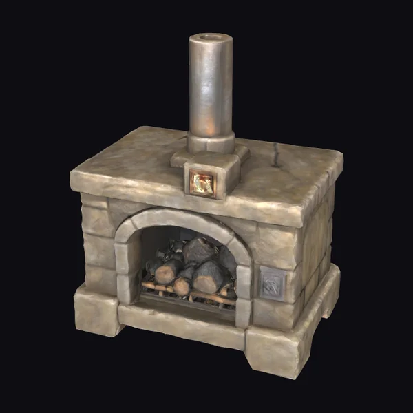 Stone Brick Fireplace