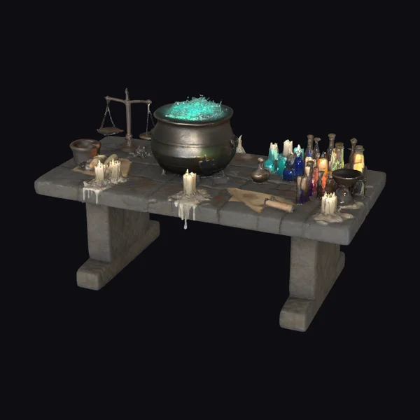 Medieval Alchemy Workstation