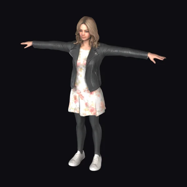 Young Woman in T-Pose