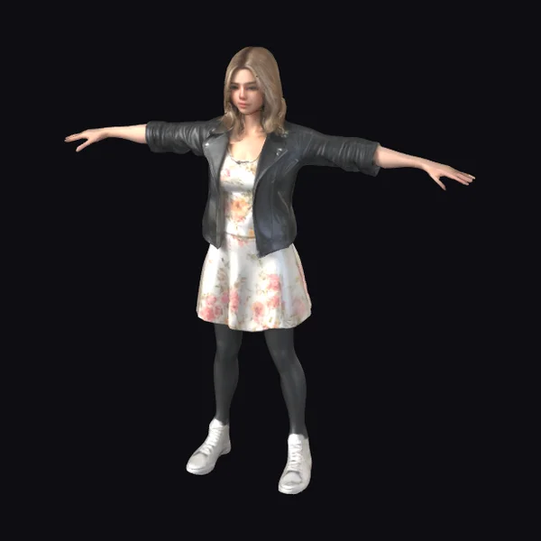 Young Woman in T-Pose