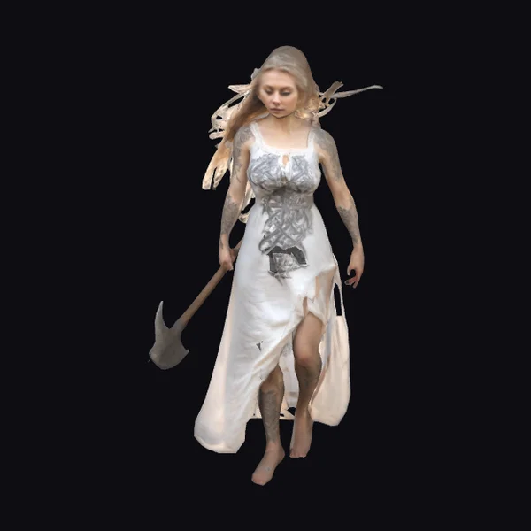 Woman with Slavic Tattoos