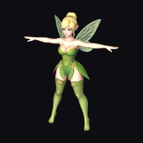 Green Fairy with Wings
