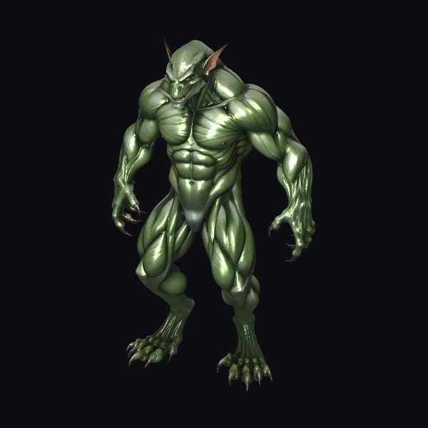 Green Muscular Alien Creature