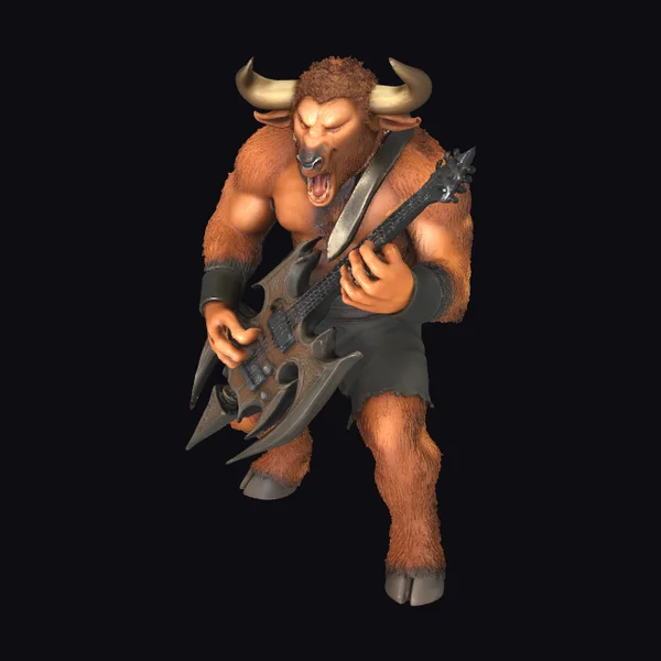 Rocking Minotaur Guitarist
