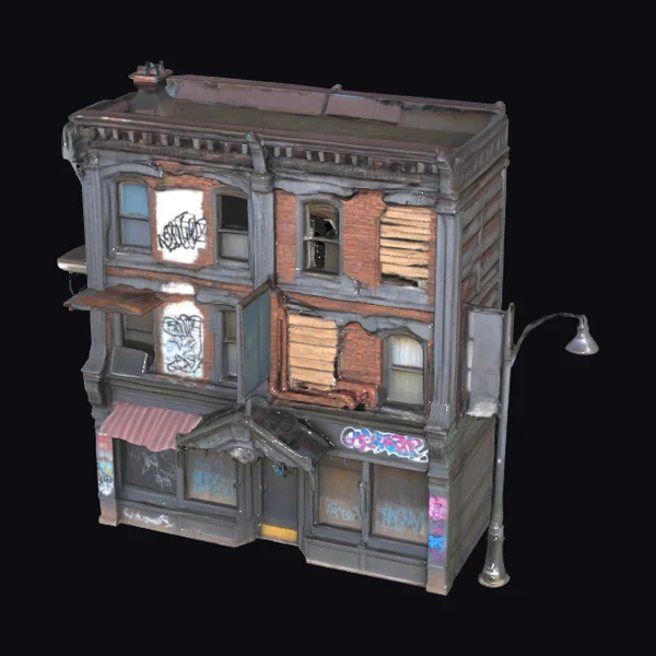 Abandoned Urban Building Facade