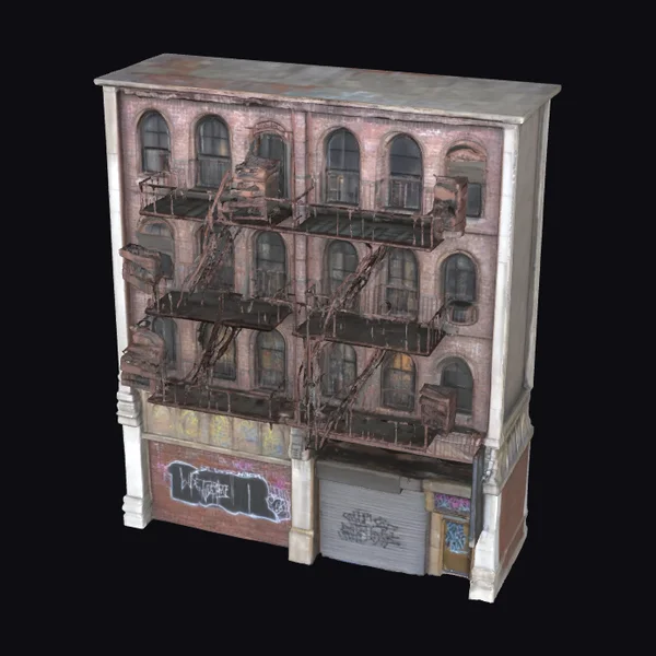 Abandoned Urban Building Facade