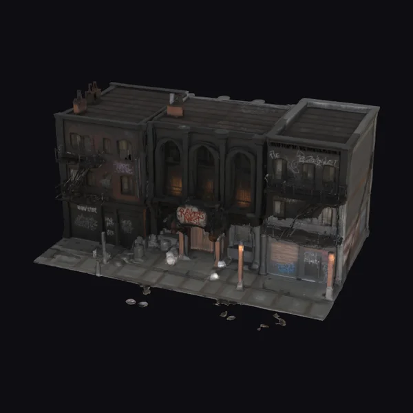 Abandoned Urban Street Facade