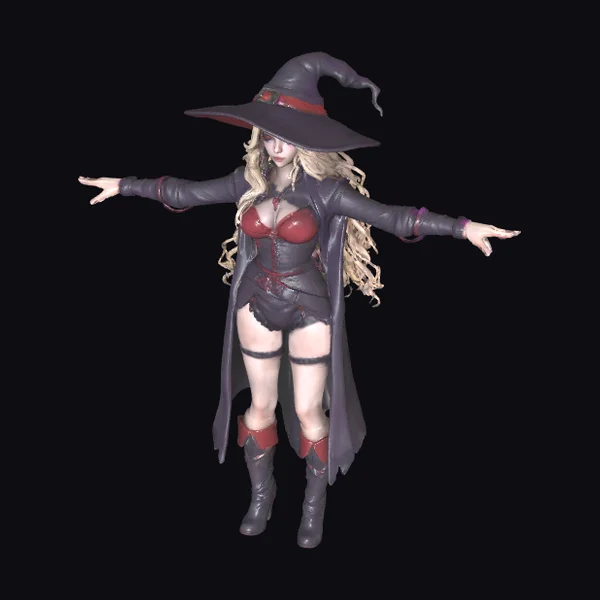Witch in Black Outfit