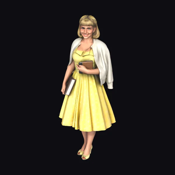 Blonde Woman with Books