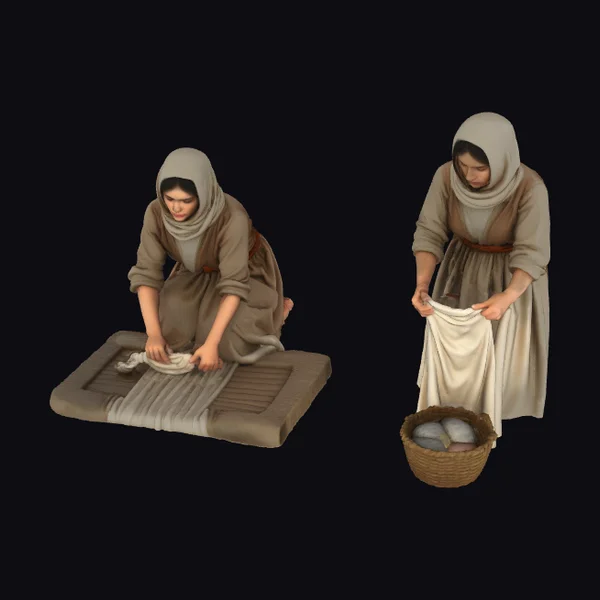 Ancient Washerwomen Duo