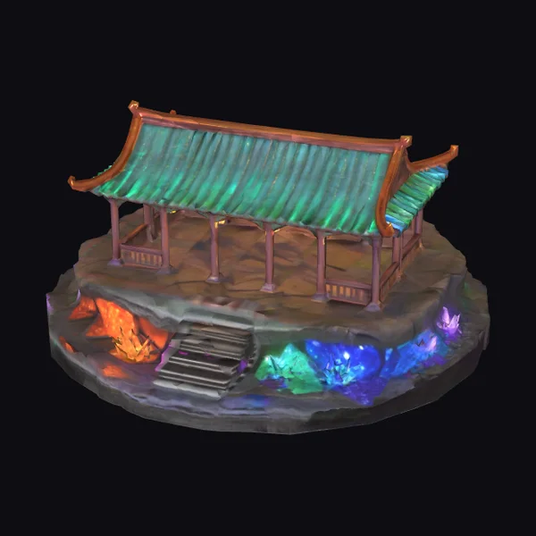 Ancient Eastern Wooden Pavilion