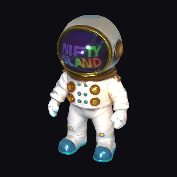 Astronaut with Glowing Helmet