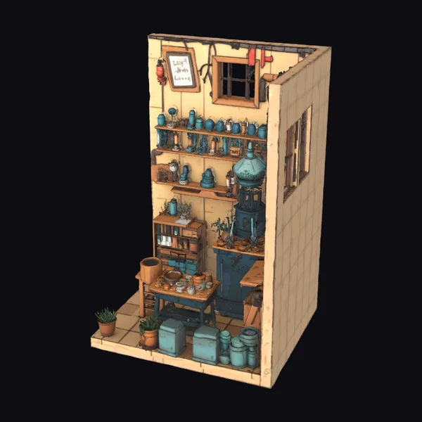 Cozy Alchemy Workshop Interior