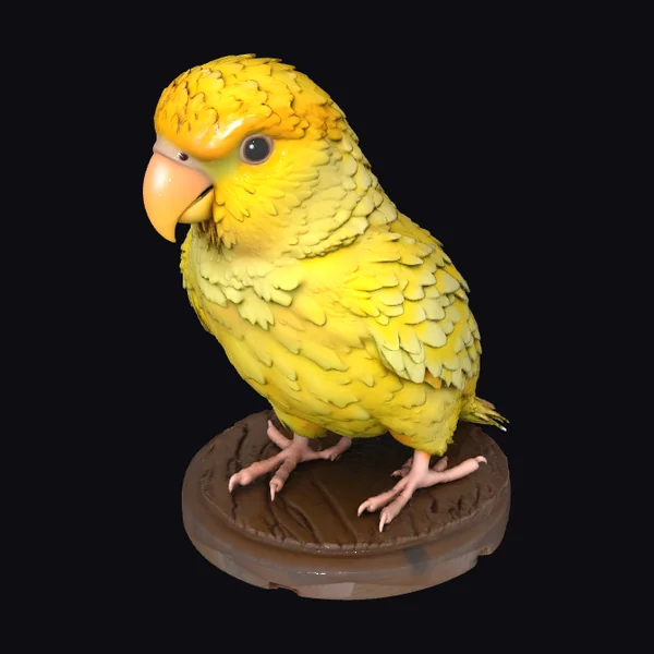 Yellow Parrot Figurine