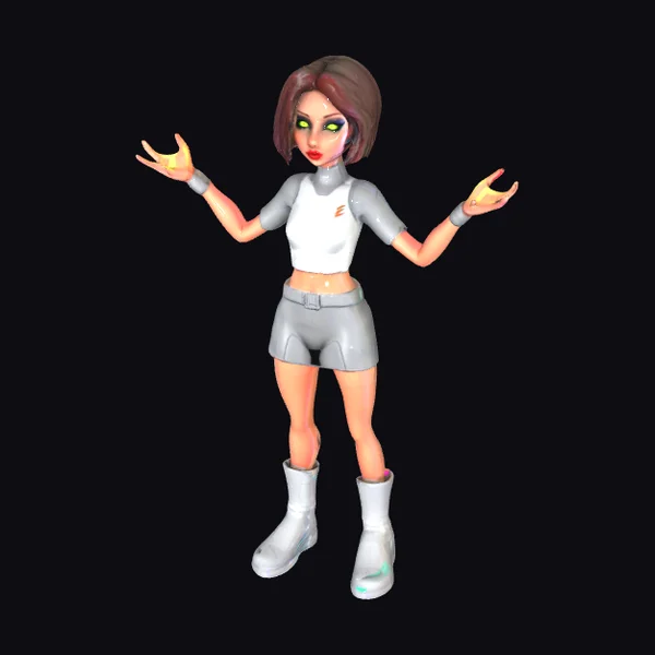 Cartoon Sci-Fi Pin-Up Girl