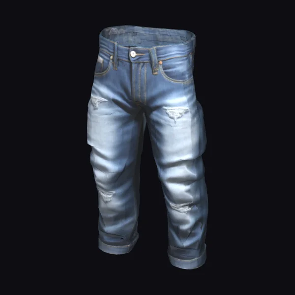 Distressed Blue Jeans